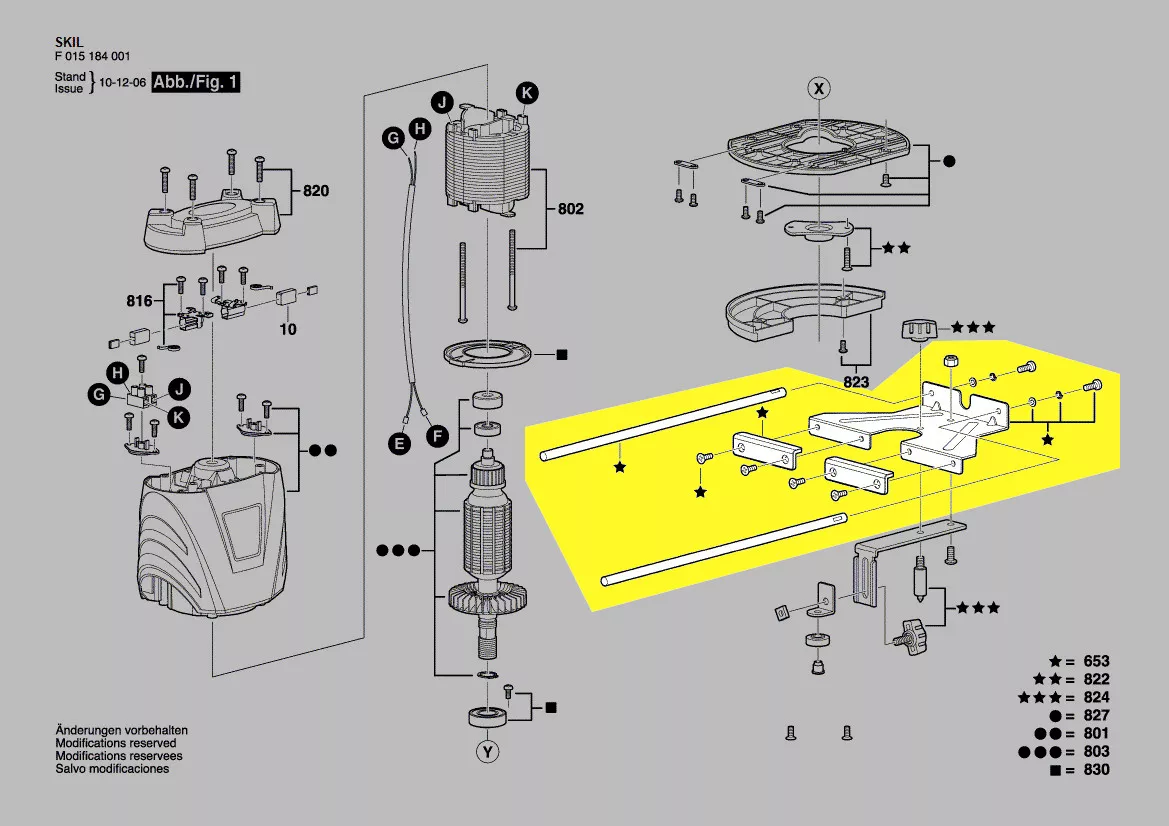 butée parallèle réf. 2610Z00367 pour défonceuse Skil